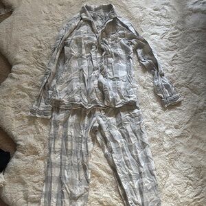 Gray Plaid Pajama Set